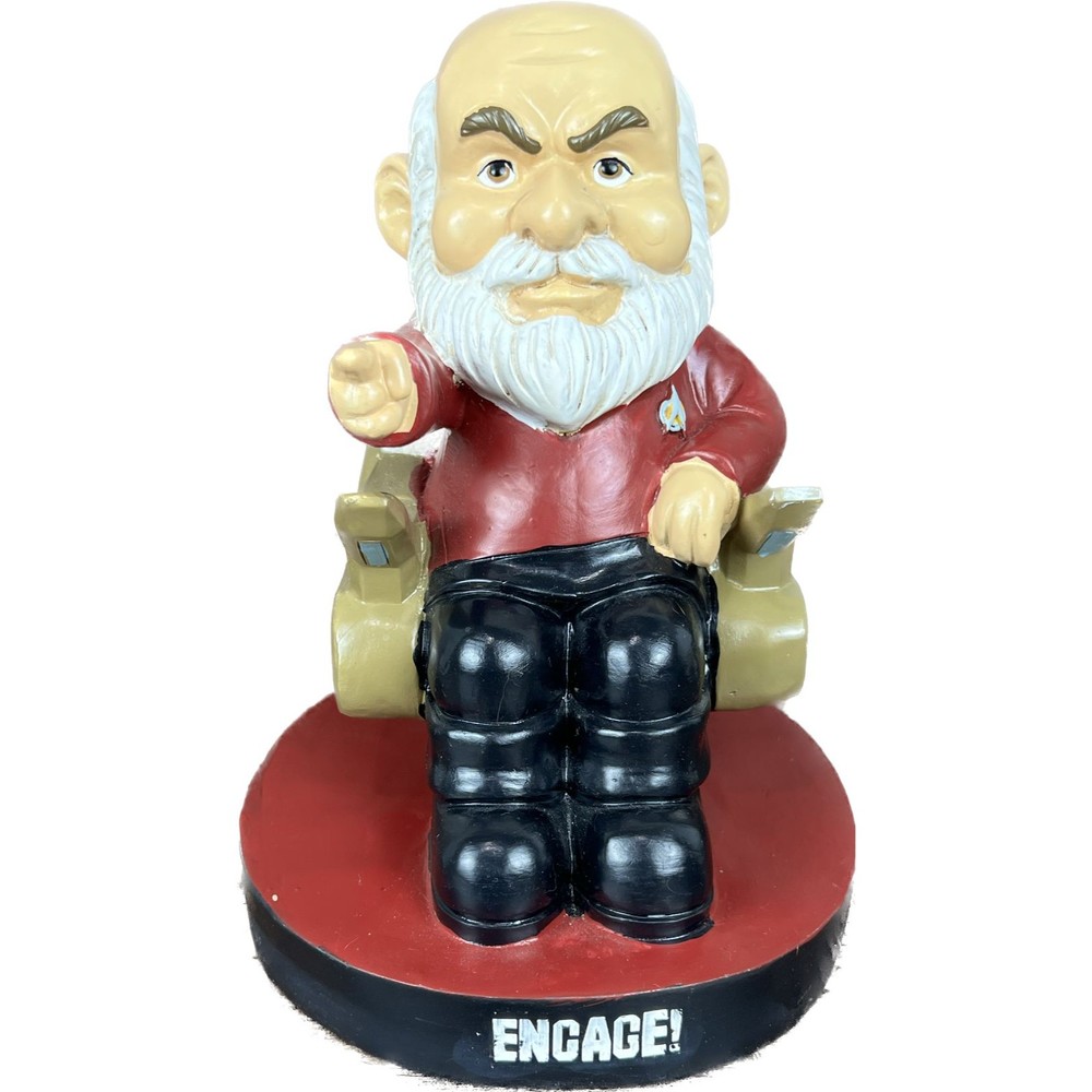 Star Trek TNG Captain Picard Sitting in Captain Chair Gnome Statue Bigmouth
